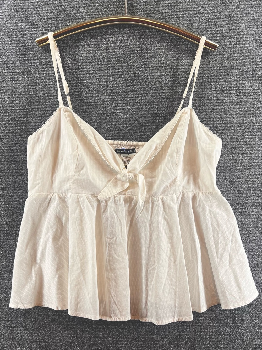 New! Abercrombie & Fitch Babydoll Top XL Boho Strappy Peplum Girly Angelcore Y2K